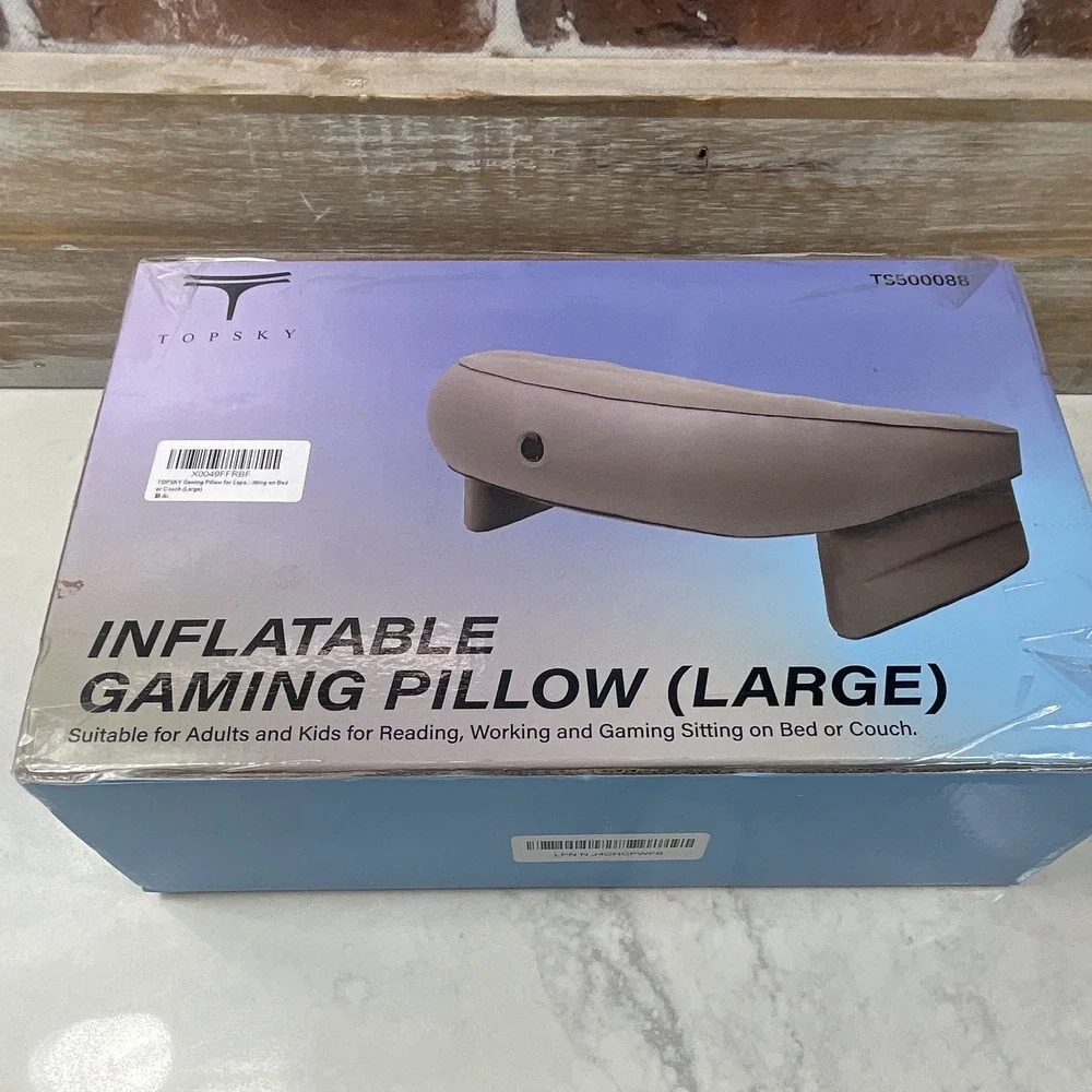 TOPSKY Inflatable Gaming Pillow Large Gray 46in Dia TS500088
